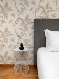 beehive apartments kipseli athens double bedroom side table