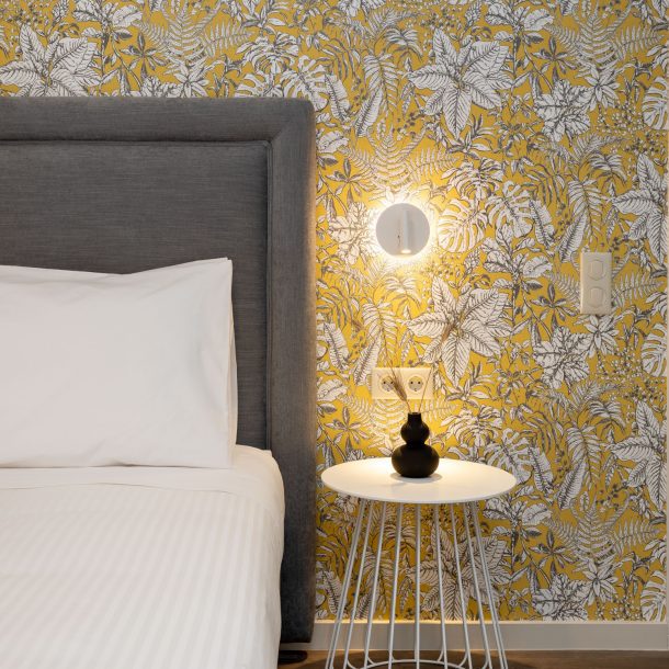 beehive apartments kipseli athens master bedroom side table