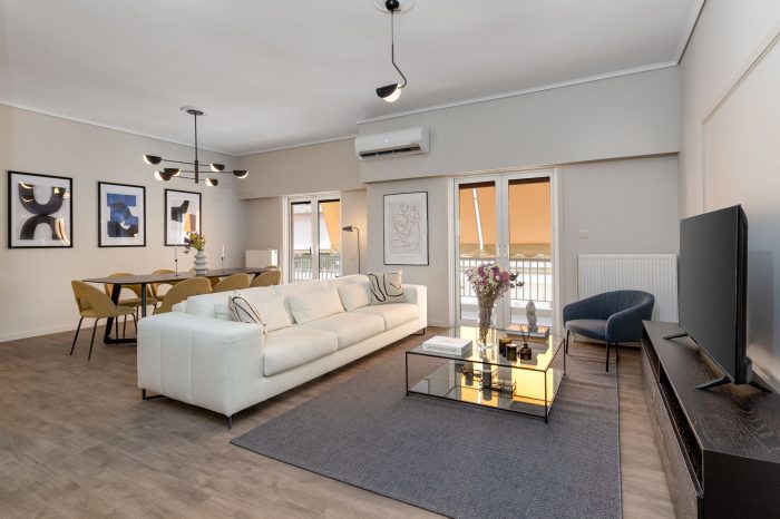 beehive apartments kipseli athens lounge area with balcony