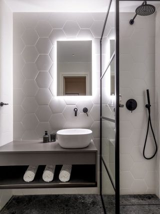 beehive apartments kipseli athens master bathroom with shower